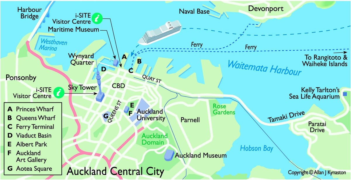 Auckland potniška ladja terminal zemljevid