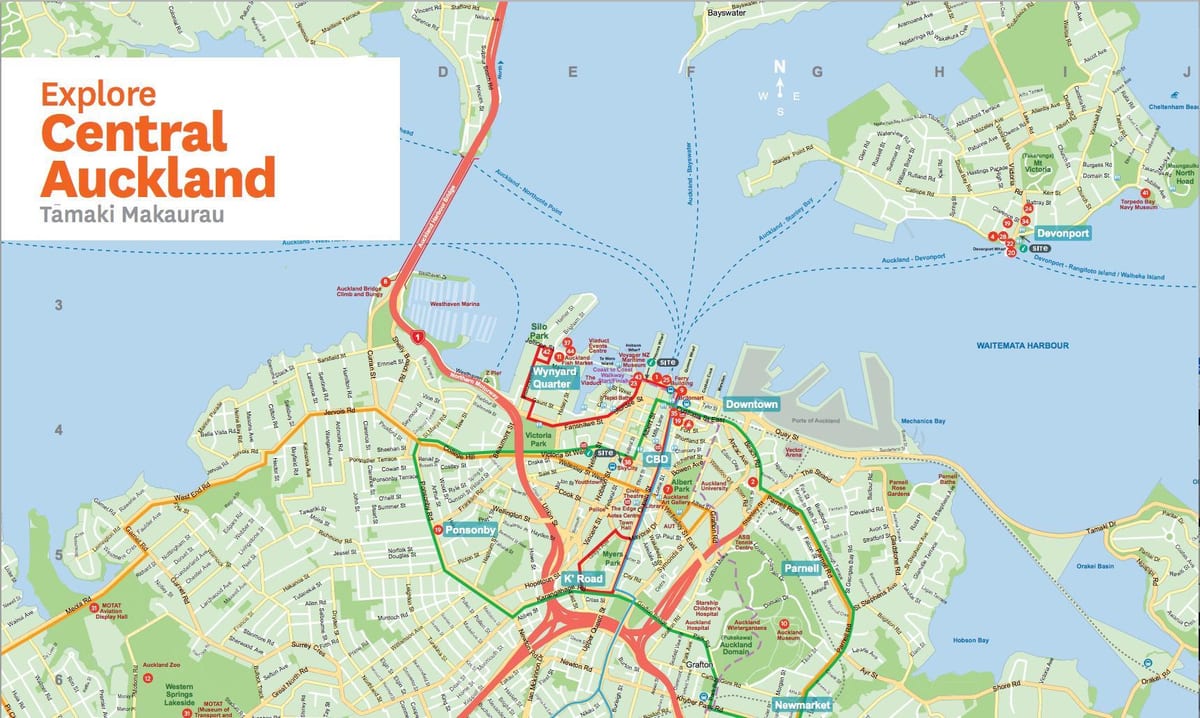 zemljevid Auckland nz