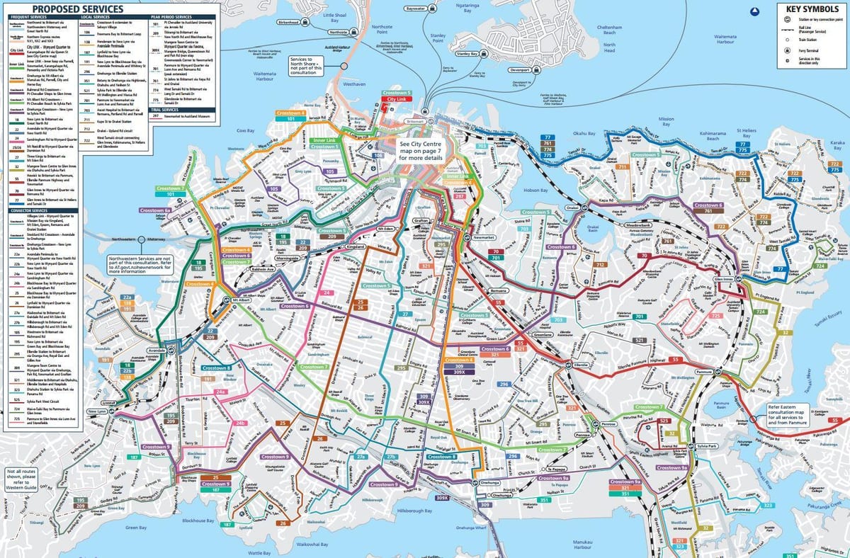 Auckland javnega prevoza zemljevid