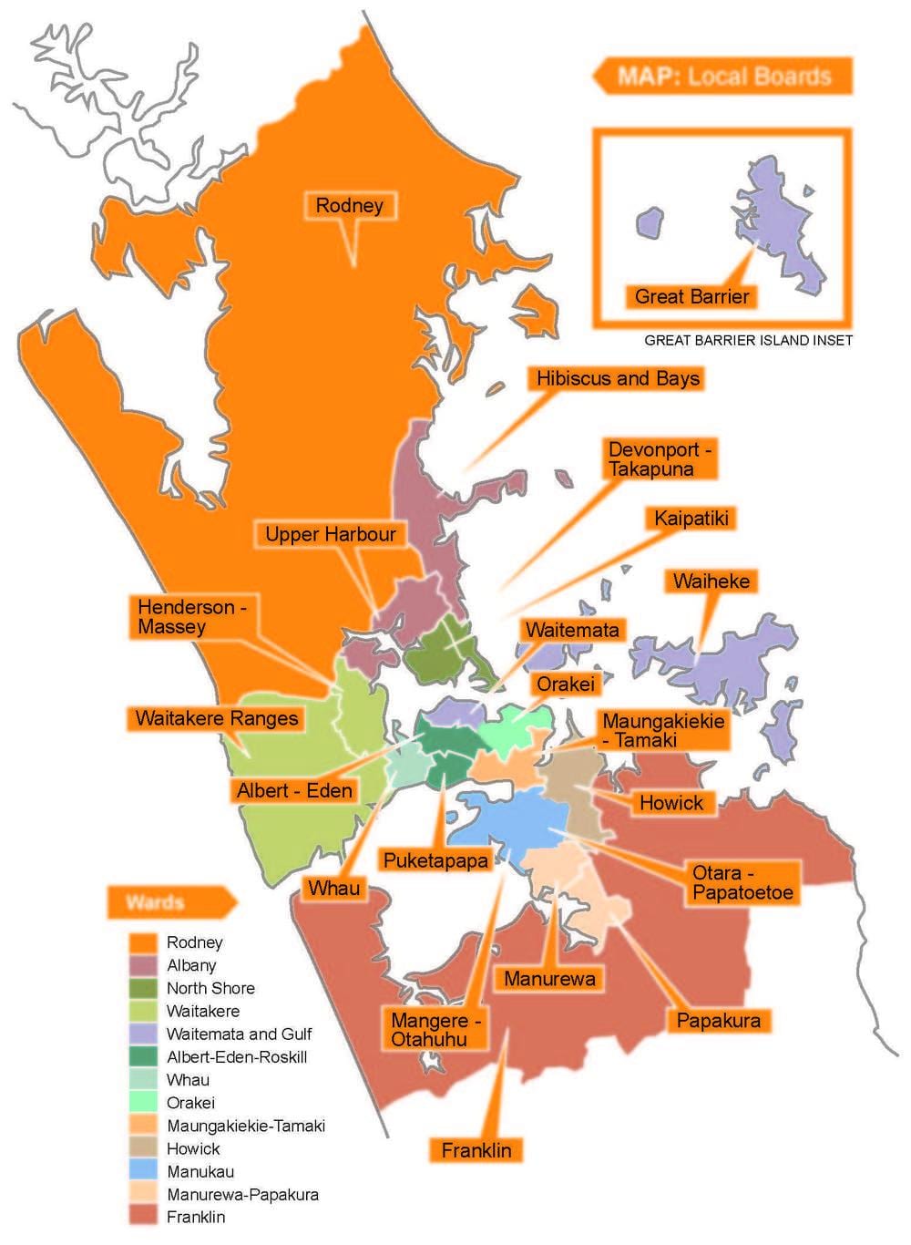 Auckland sveta meje zemljevid