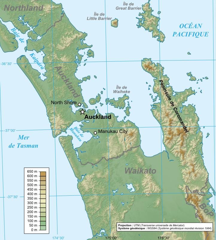 Auckland geološki zemljevid