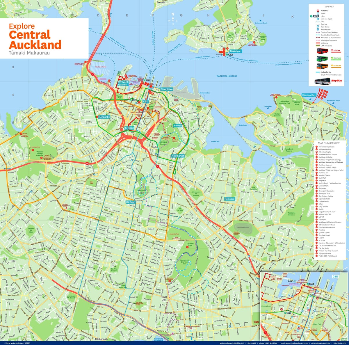 Auckland zemljevid Nove Zelandije