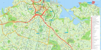 Zemljevid Auckland cbd