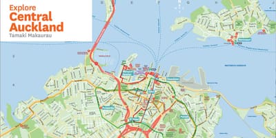 Zemljevid srednje Auckland