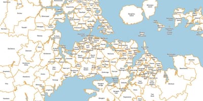 Zemljevid Auckland predmestje