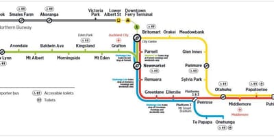 Auckland vlak network map,