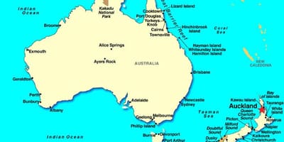 Auckland v svetovnem zemljevidu