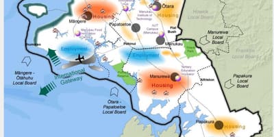 Zemljevid južne Auckland